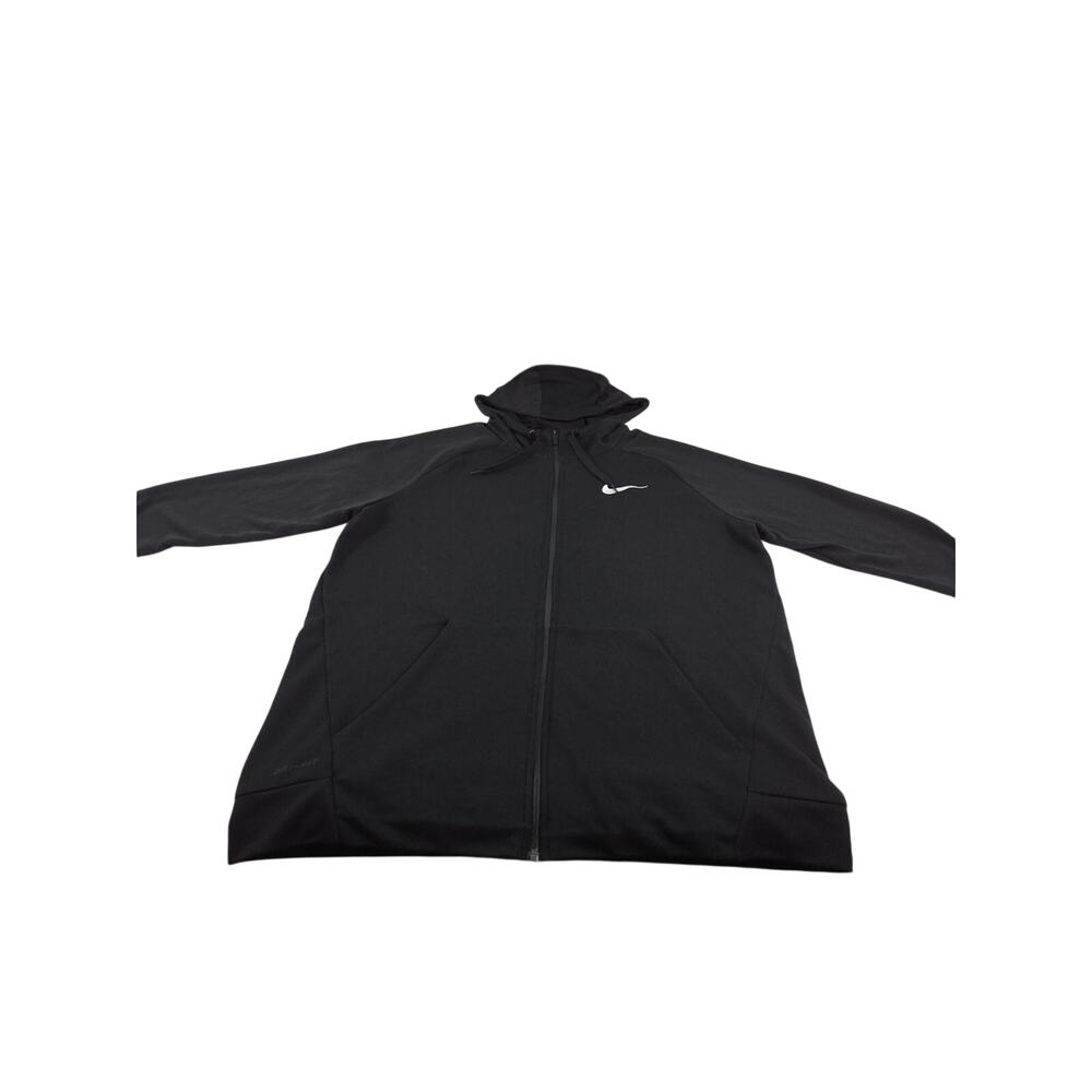 Nike Dri-FIT Full Zip Hoodie Men’s XL Black Swoosh Athletic Training Jacket